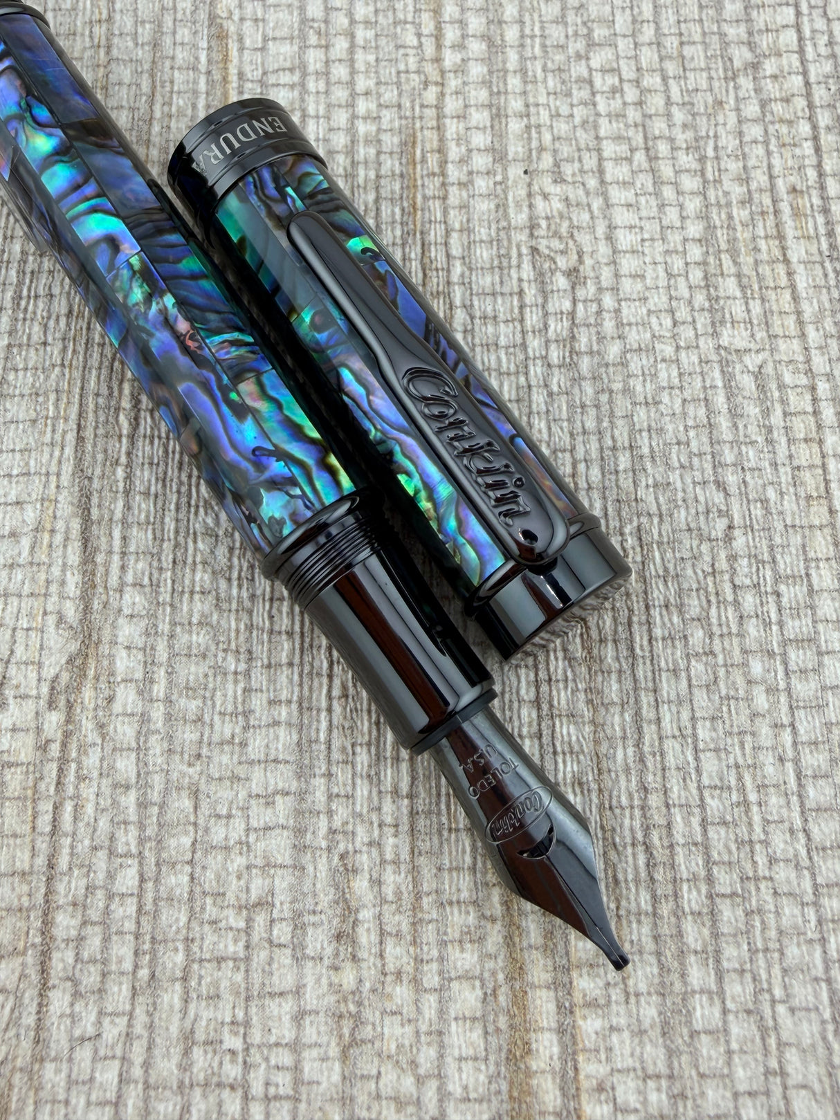 Conklin Endura Abalone Shell 1120/1898 Gunmetal Trim - Fountain Pen