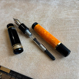 Delta Oversized Millennium  DolceVita 925 Gold Vermeil Trim Fountain Pen - 18kt Gold Nib