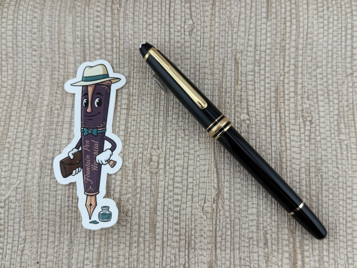 Montblanc 144 Meisterstuck Black Gold Trim Stub Nib! - Fountain Pen
