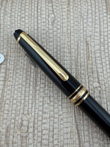 Montblanc 144 Meisterstuck Black Gold Trim Stub Nib! - Fountain Pen