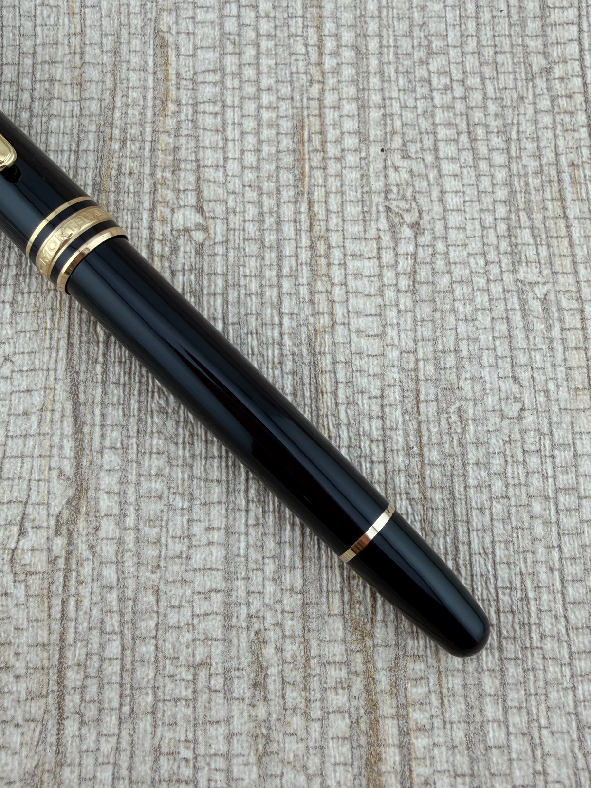 Montblanc 144 Meisterstuck Black Gold Trim Stub Nib! - Fountain Pen