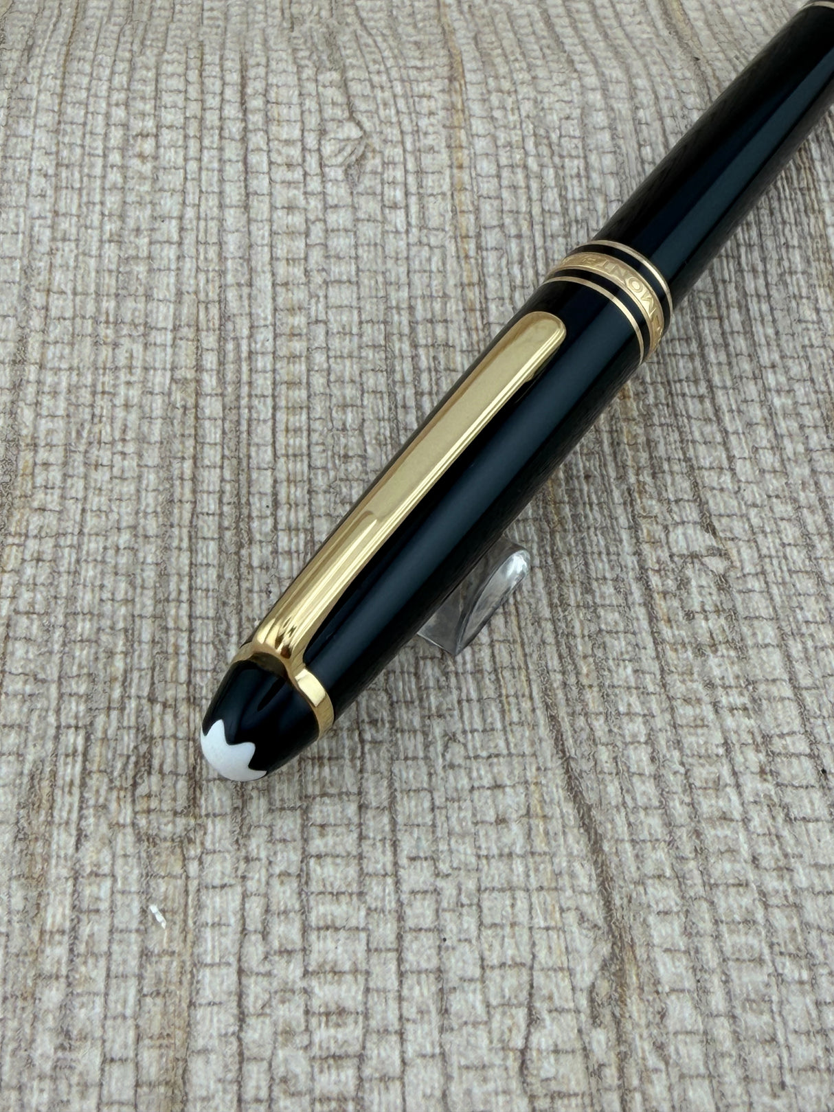 Montblanc 144 Meisterstuck Black Gold Trim Stub Nib! - Fountain Pen