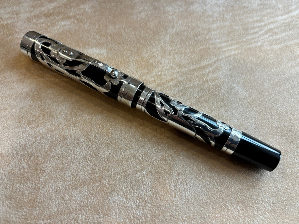 Bexley Grand Finale Black Ebonite silver 925 filigree  88 pens produced - circa 1999