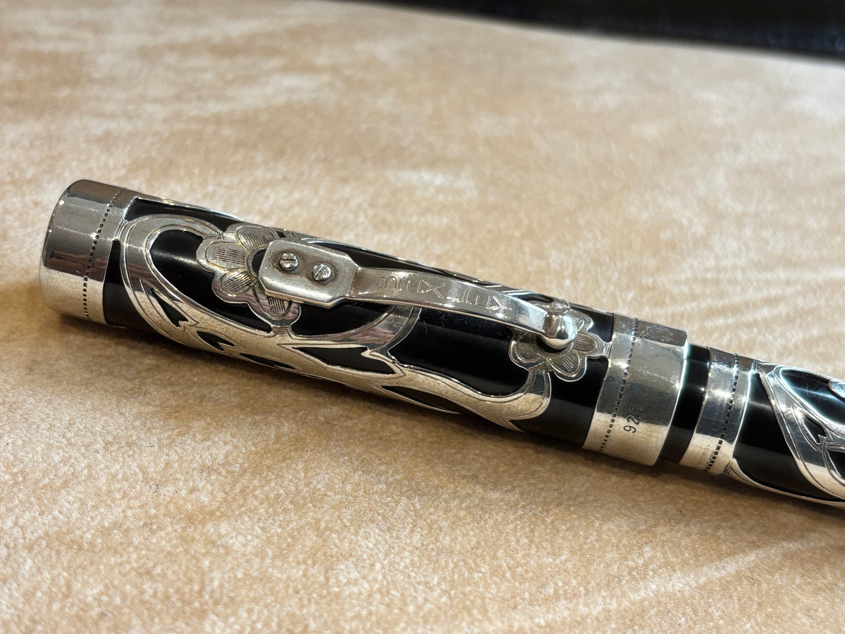 Bexley Grand Finale Black Ebonite silver 925 filigree  88 pens produced - circa 1999