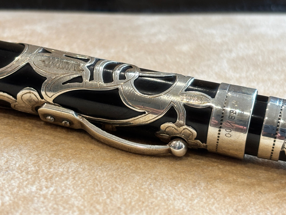 Bexley Grand Finale Black Ebonite silver 925 filigree  88 pens produced - circa 1999