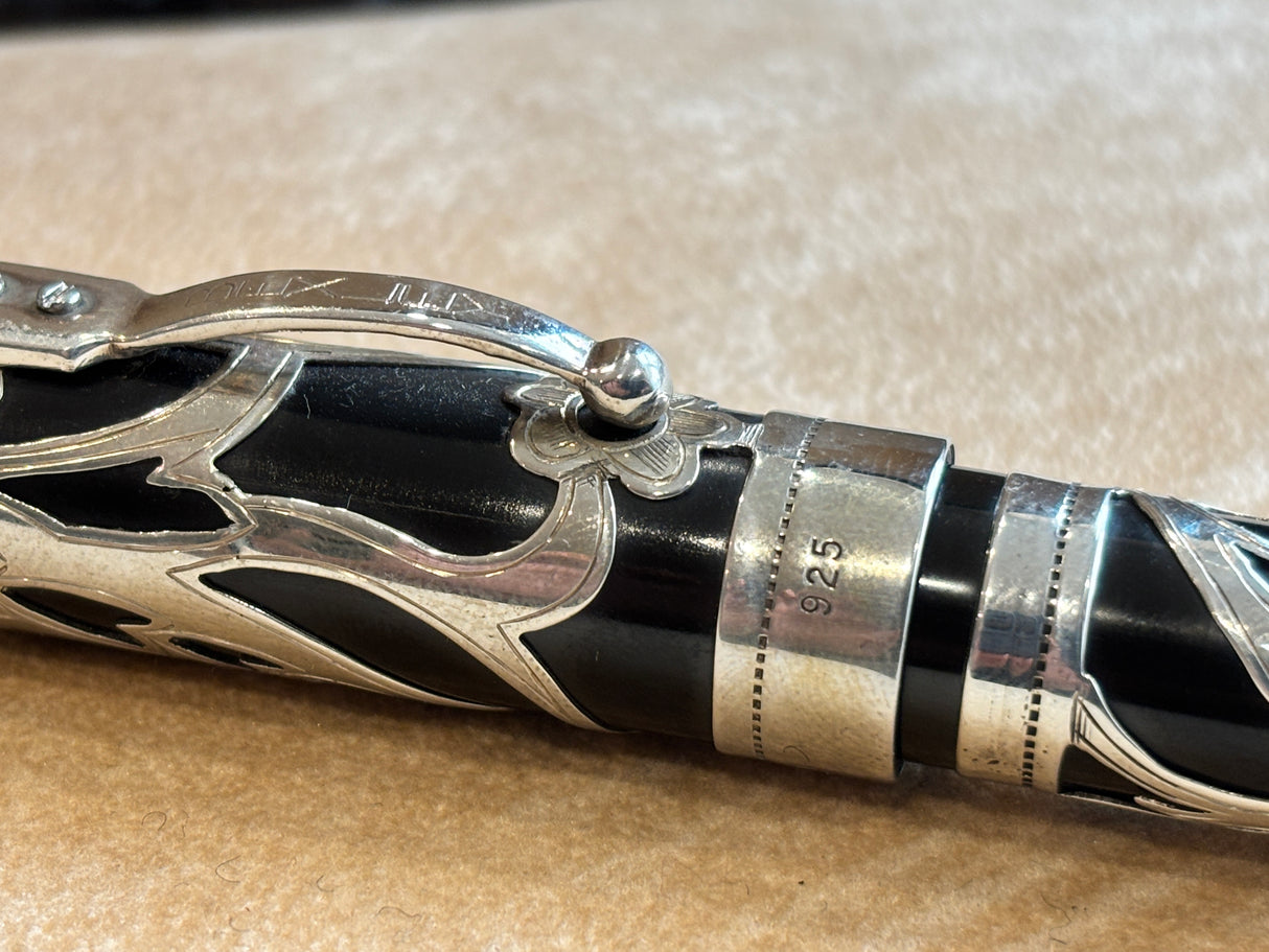 Bexley Grand Finale Black Ebonite silver 925 filigree  88 pens produced - circa 1999