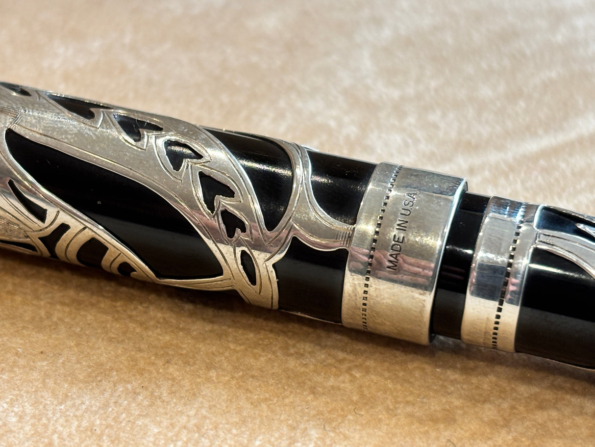 Bexley Grand Finale Black Ebonite silver 925 filigree  88 pens produced - circa 1999