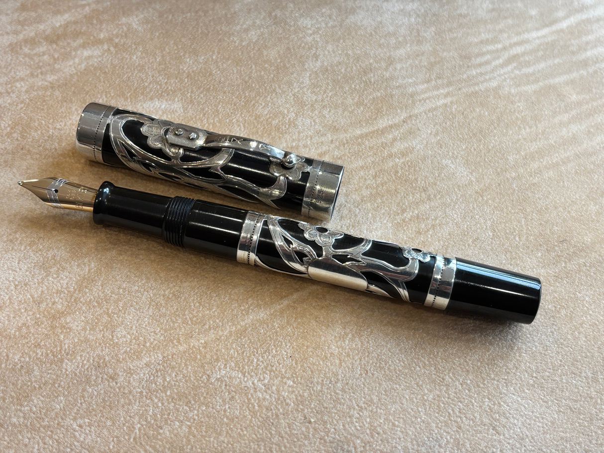 Bexley Grand Finale Black Ebonite silver 925 filigree  88 pens produced - circa 1999