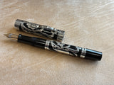 Bexley Grand Finale Black Ebonite silver 925 filigree  88 pens produced - circa 1999