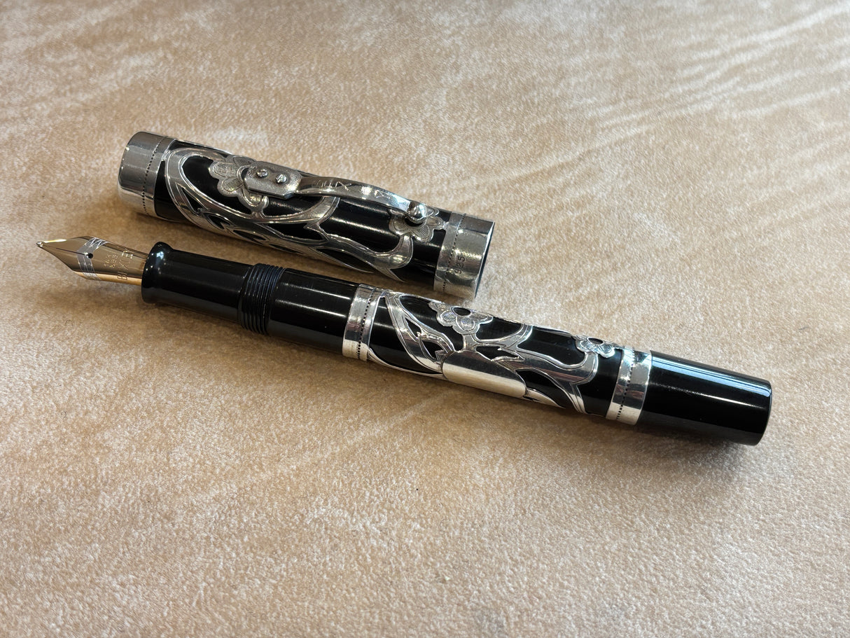 Bexley Grand Finale Black Ebonite silver 925 filigree  88 pens produced - circa 1999