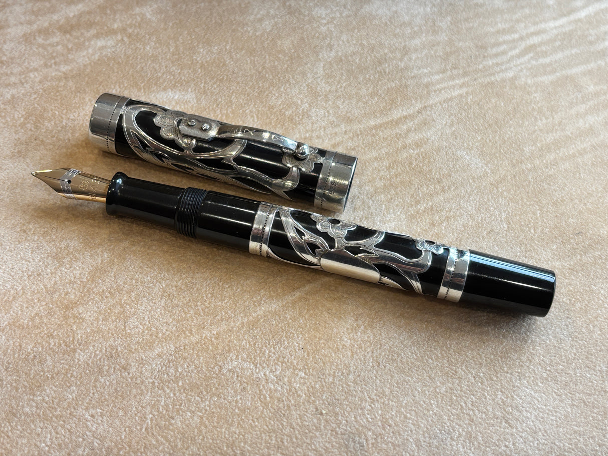 Bexley Grand Finale Black Ebonite silver 925 filigree  88 pens produced - circa 1999