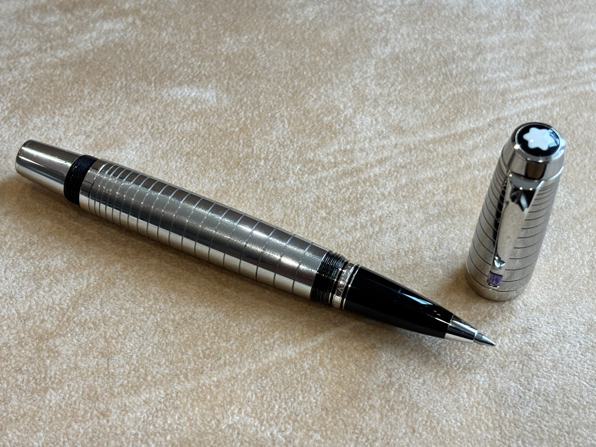 Montblanc Boheme Platinum Plated Radial Steel Amethyst Roller Ball