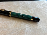 Pelikan M400 Green stripe Black cap Fountain Pen - Gold nib 14K Extra Fine
