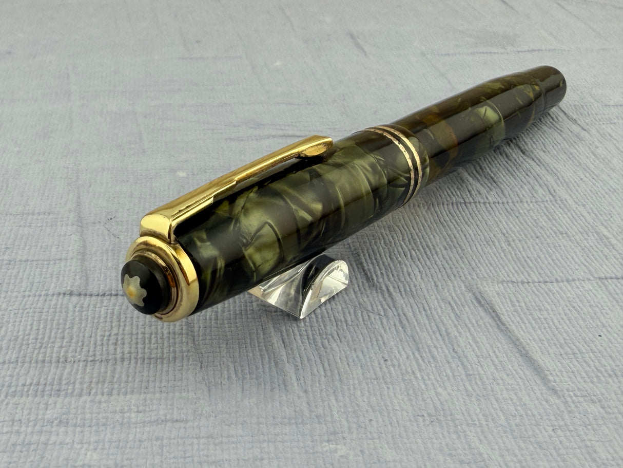 Montblanc 246 Green Celluloid Piston Filler Danish Large Ink Window Flex Nib! - Fountain Pen