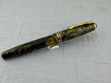 Montblanc 246 Green Celluloid Piston Filler Danish Large Ink Window Flex Nib! - Fountain Pen
