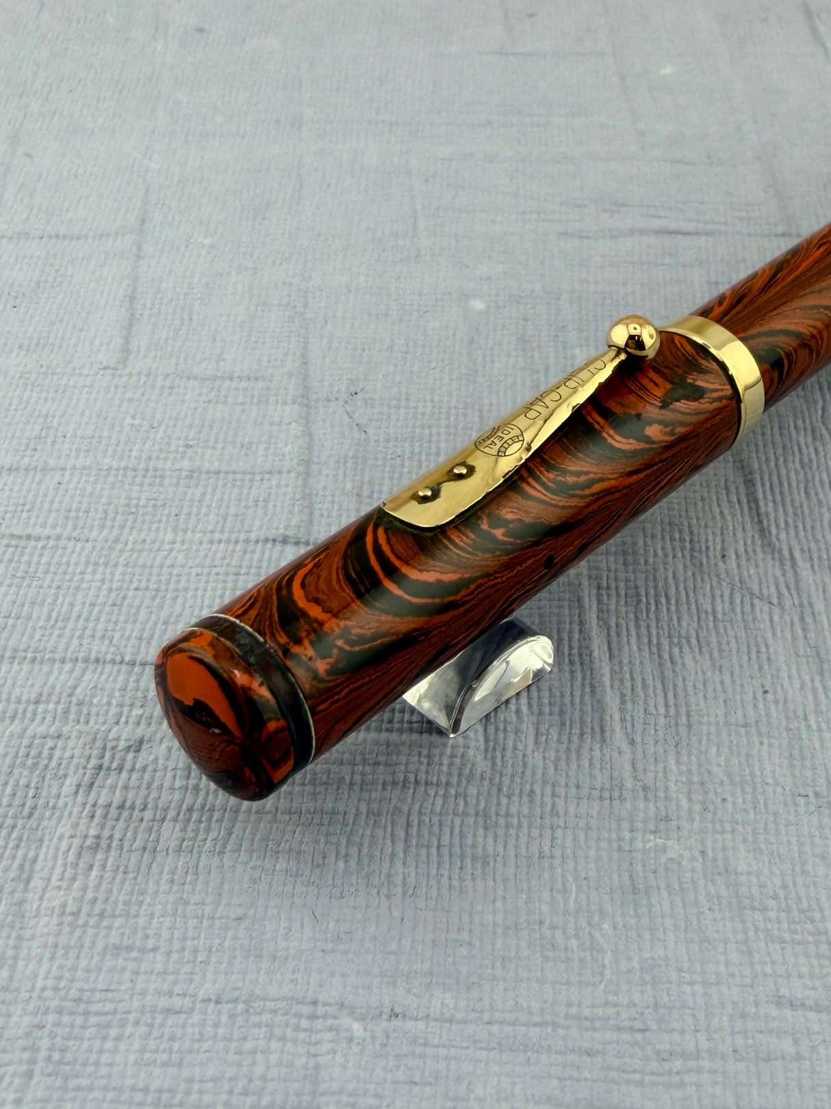 Waterman 1920 Red Ripple "7" Yellow Cap Band - Fountain Pen