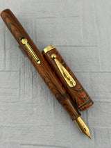 Waterman 1920 Red Ripple "7" Yellow Cap Band - Fountain Pen