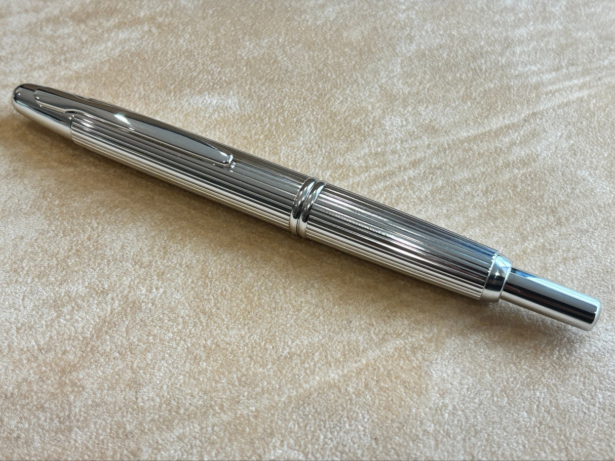 Pilot Capless Stripes Fountain Pen Metal Rhodium trim Silver