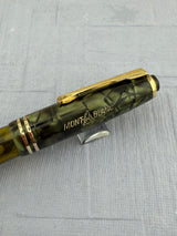 Montblanc 246 Green Celluloid Piston Filler Danish Large Ink Window Flex Nib! - Fountain Pen