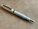 Platinum 3776 Century White Fountain Pen - Unusual Cursive Italic nib 14K