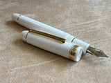 Platinum 3776 Century White Fountain Pen - Unusual Cursive Italic nib 14K