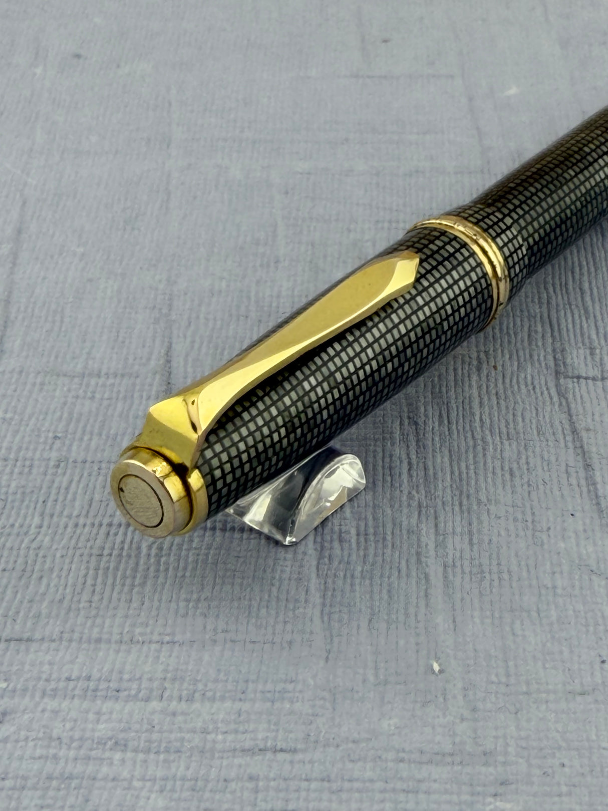Soennecken 222 Superior Silver Grey Lizard Vintage Celluloid - Fountain Pen