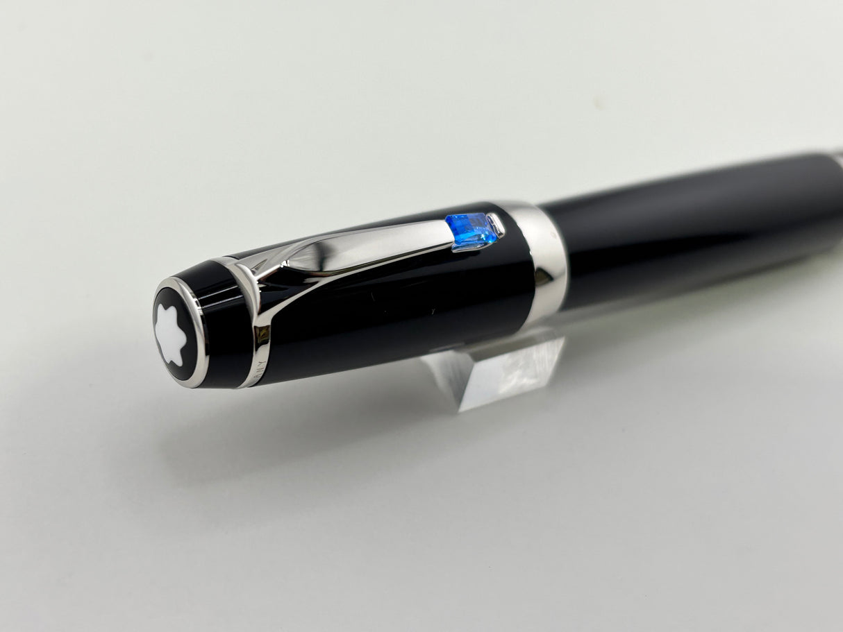 Montblanc Boheme Retractable Nib Black Rhodium Trim Blue Gem   Fountain Pen
