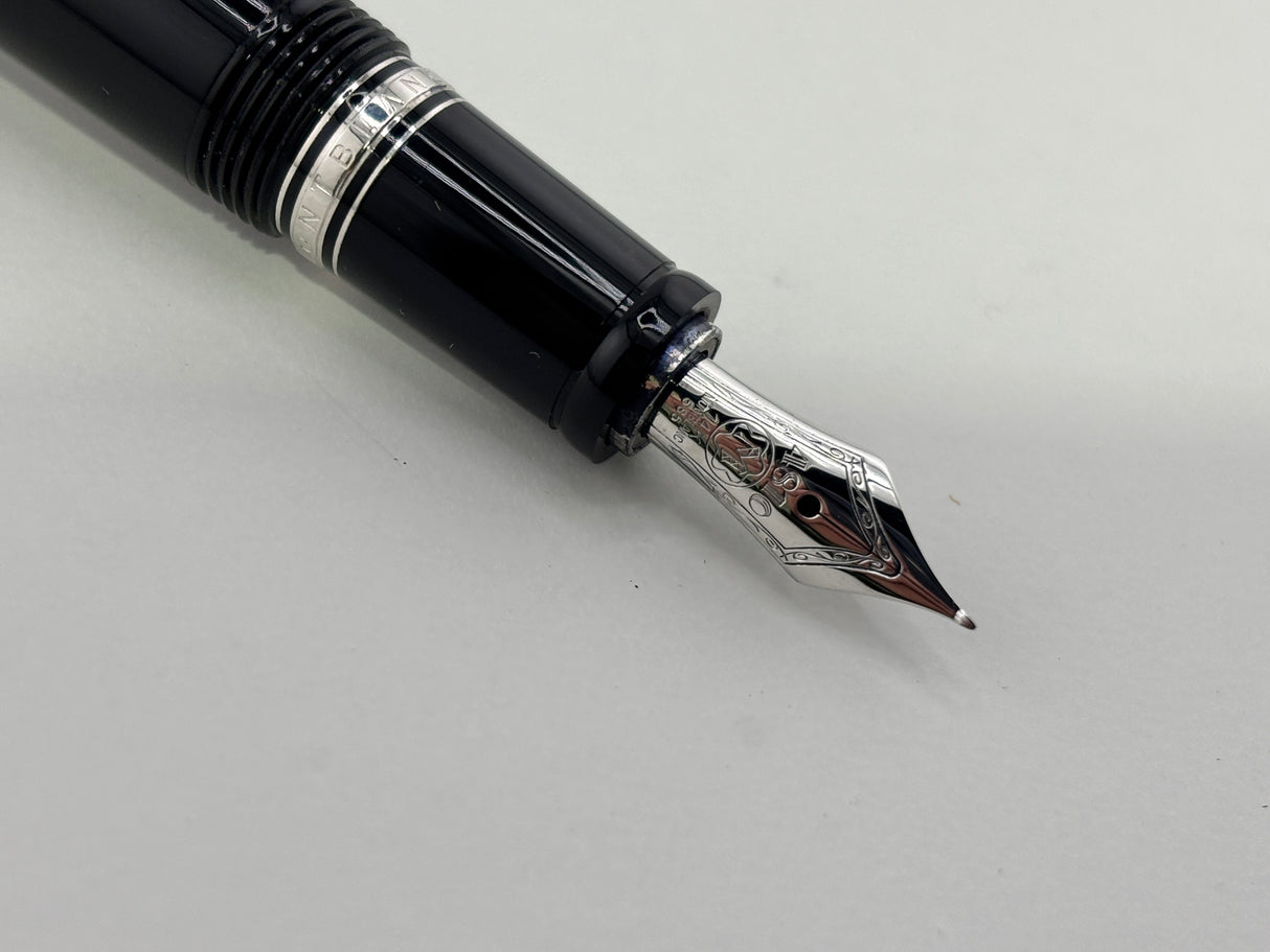 Montblanc Boheme Retractable Nib Black Rhodium Trim Blue Gem   Fountain Pen