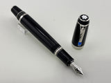 Montblanc Boheme Retractable Nib Black Rhodium Trim Blue Gem   Fountain Pen
