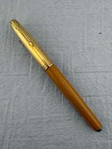 Parker 51 Vacumatic Yellowstone Mustard Gold Filled Cap - Fountain Pen