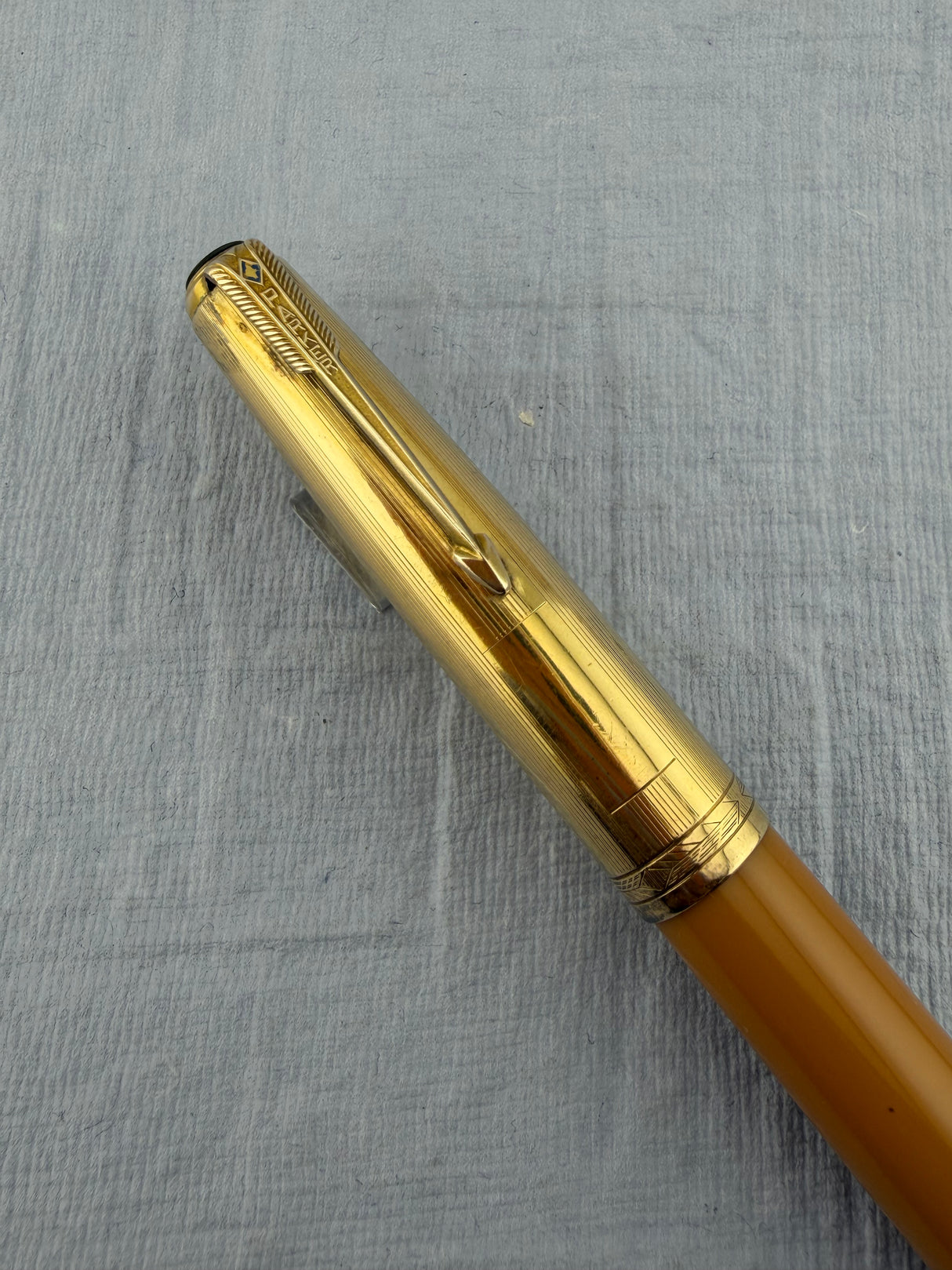 Parker 51 Vacumatic Yellowstone Mustard Gold Filled Cap - Fountain Pen