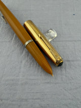 Parker 51 Vacumatic Yellowstone Mustard Gold Filled Cap - Fountain Pen