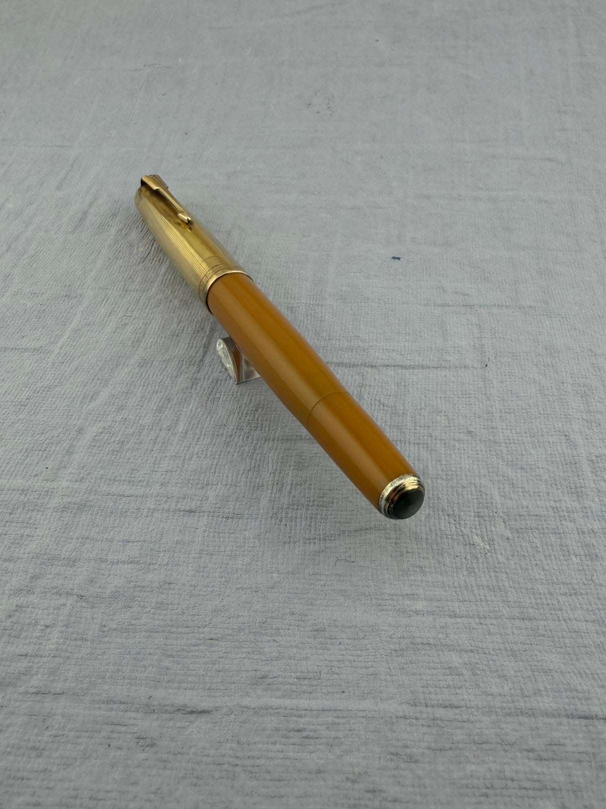 Parker 51 Vacumatic Yellowstone Mustard Gold Filled Cap - Fountain Pen