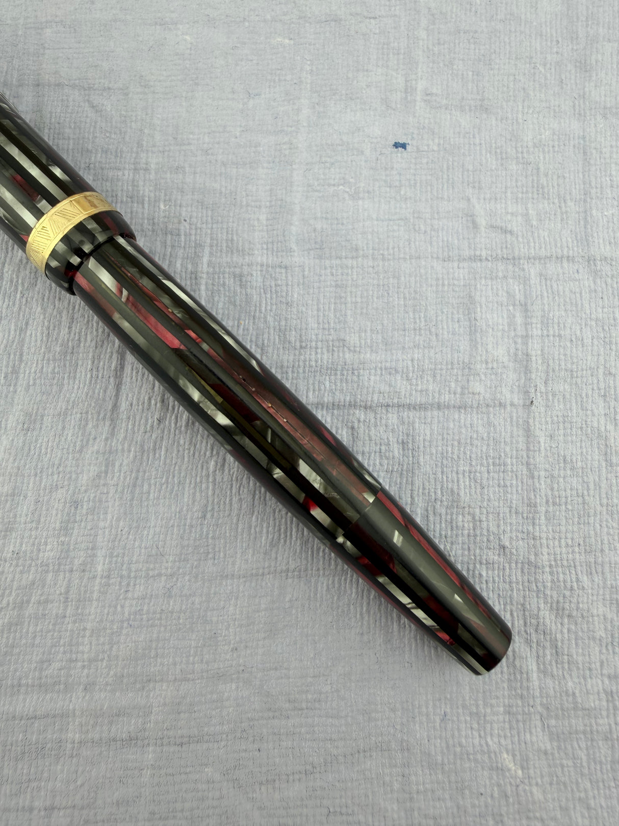 Parker Duovac Senior Vacumatic Striped Red - Fountain Pen