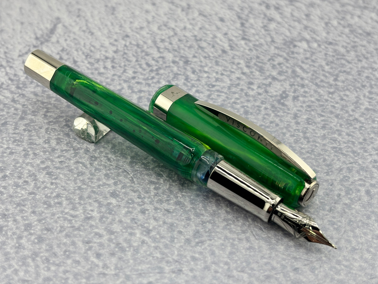 Visconti Opera Carrousel Demo Green  Mint Gold nib 14k Medium - Fountain Pen