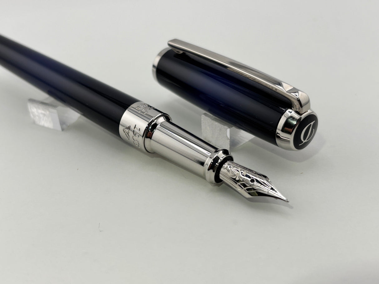 S.T Dupont Line D Atelier Navy Blue Rhodium trim - Fountain Pen