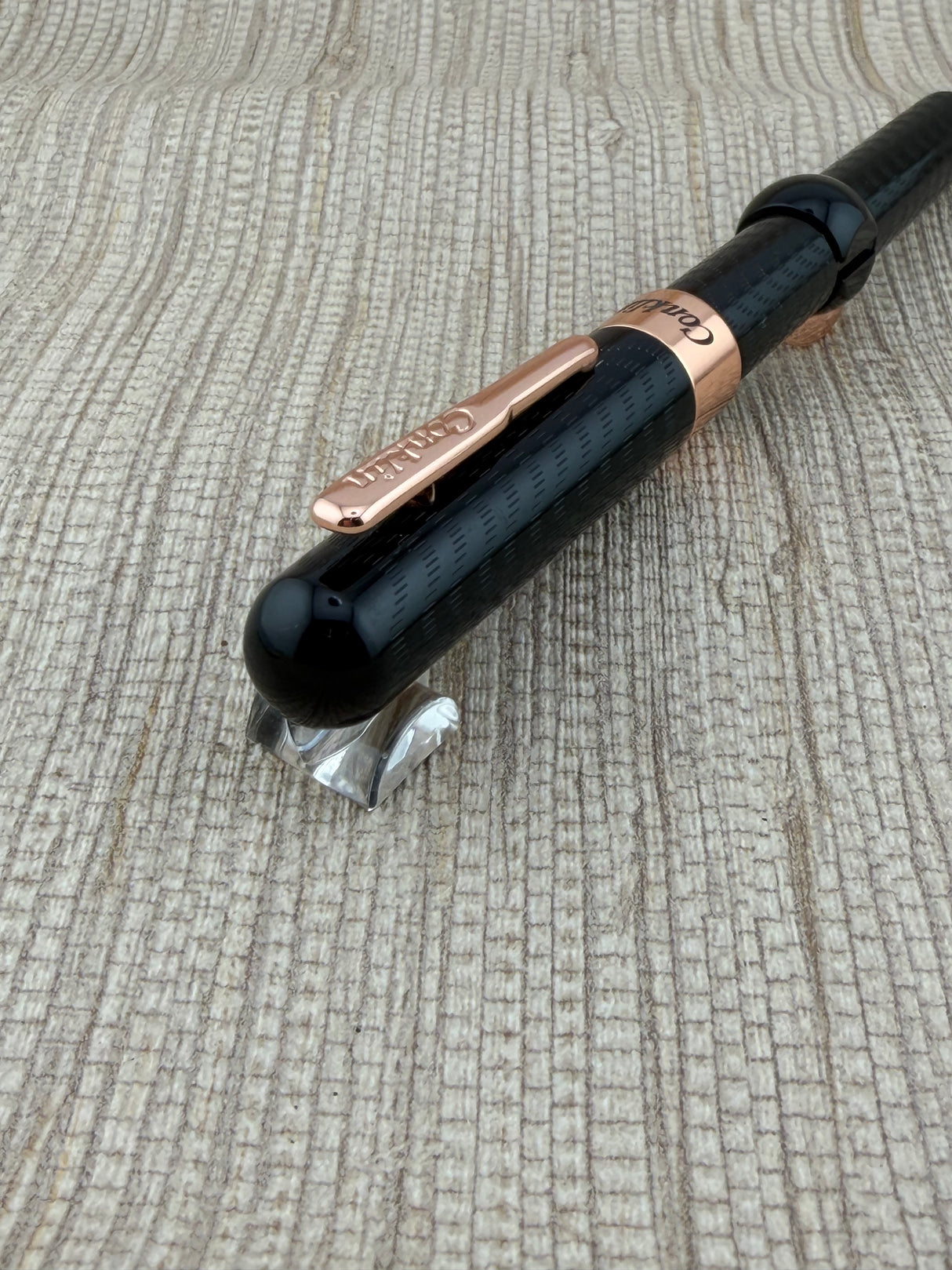 Conklin Mark Twain Crescent Black With Rose Gold Trim - Fountain Pen