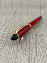 Aurora Ipsilon Resin Red With Gold Trim Pen - Fountain Pen