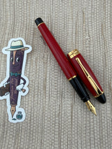Aurora Ipsilon Resin Red With Gold Trim Pen - Fountain Pen