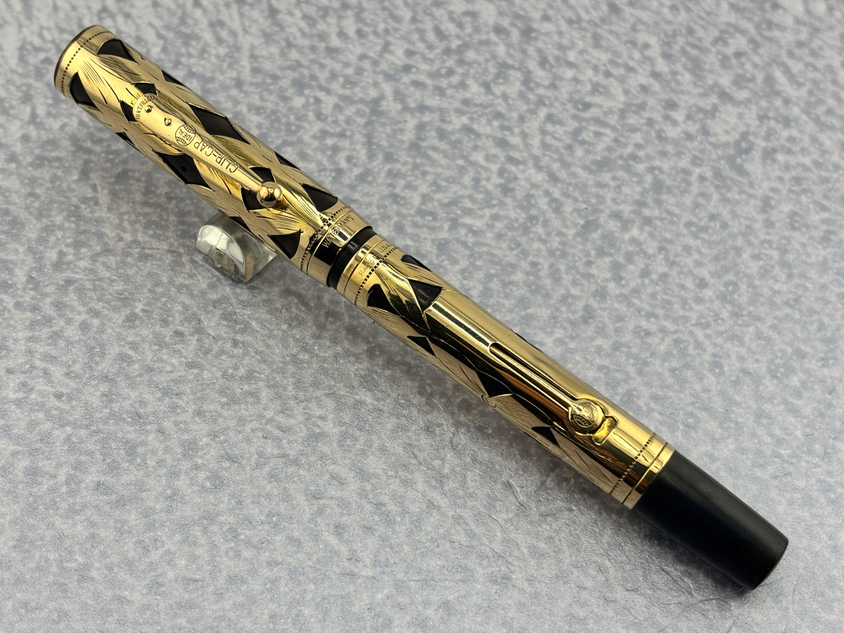 Waterman # 0552 Basketweave Gold Filled Flexible Waterman's #2 14k Nib - Fountain Pen