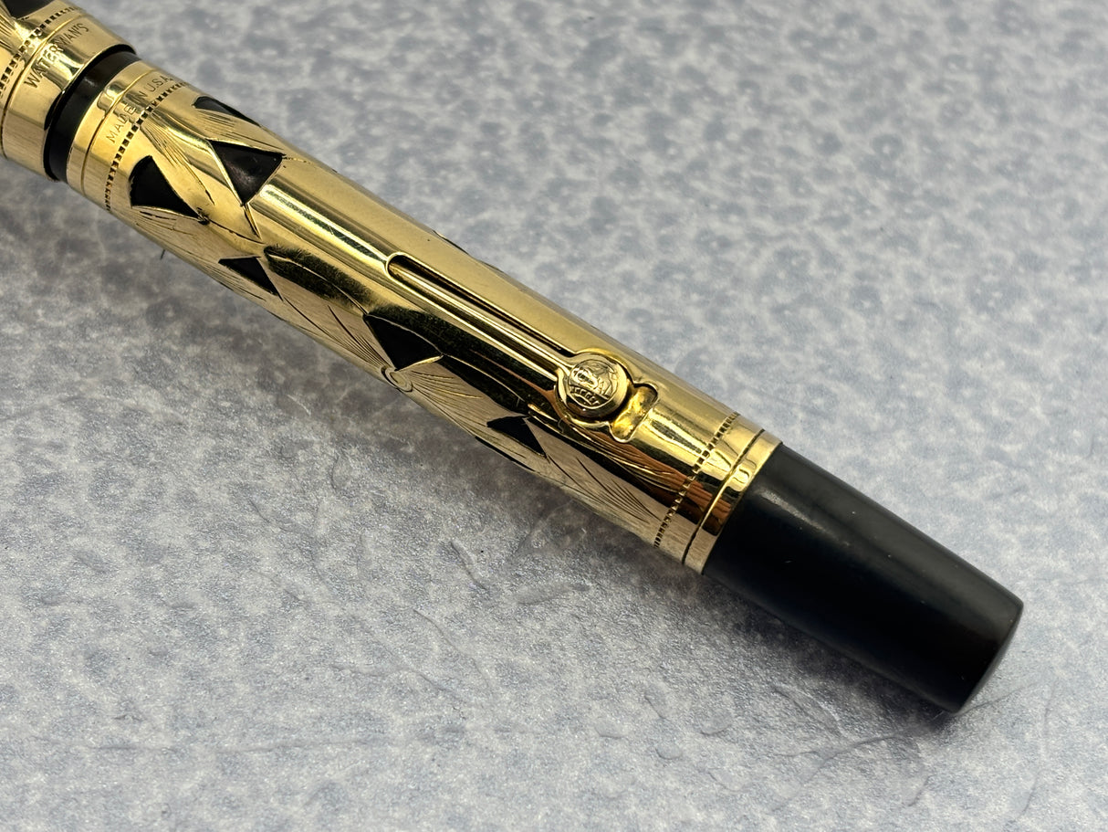 Waterman # 0552 Basketweave Gold Filled Flexible Waterman's #2 14k Nib - Fountain Pen