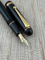 Pilot Custom 74 Black Gold Trim Gold Nib Music Soft Nib RARE! - Fountain Pen