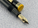 Gold Bond #8 Size Stonite Black with Yellow Ends  Fountain Pen