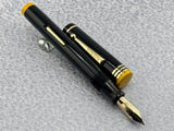 Gold Bond #8 Size Stonite Black with Yellow Ends  Fountain Pen