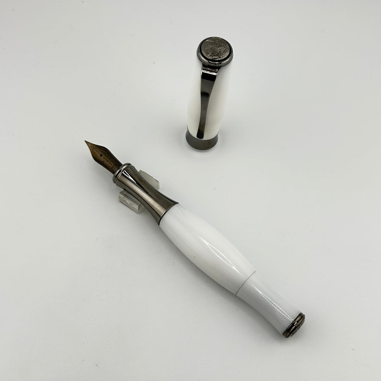Levenger White with Black trim - interesting design -  Fountain Pen