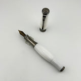 Levenger White with Black trim - interesting design -  Fountain Pen