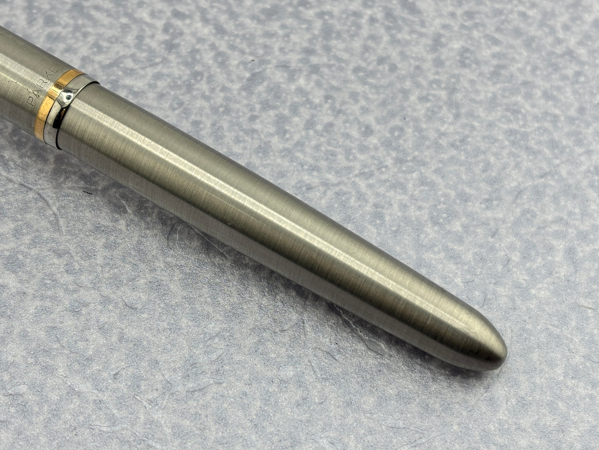 Parker # 51 Aerometric Flighter Stainless Steel circa 1950   - Fountain Pen