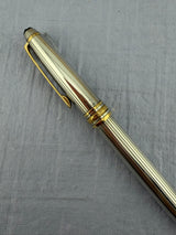 Montblanc Meisterstuck 144 Solitaire Sterling Silver 925 Pinstripe Fountain Pen - Fine 14kt Gold Nib