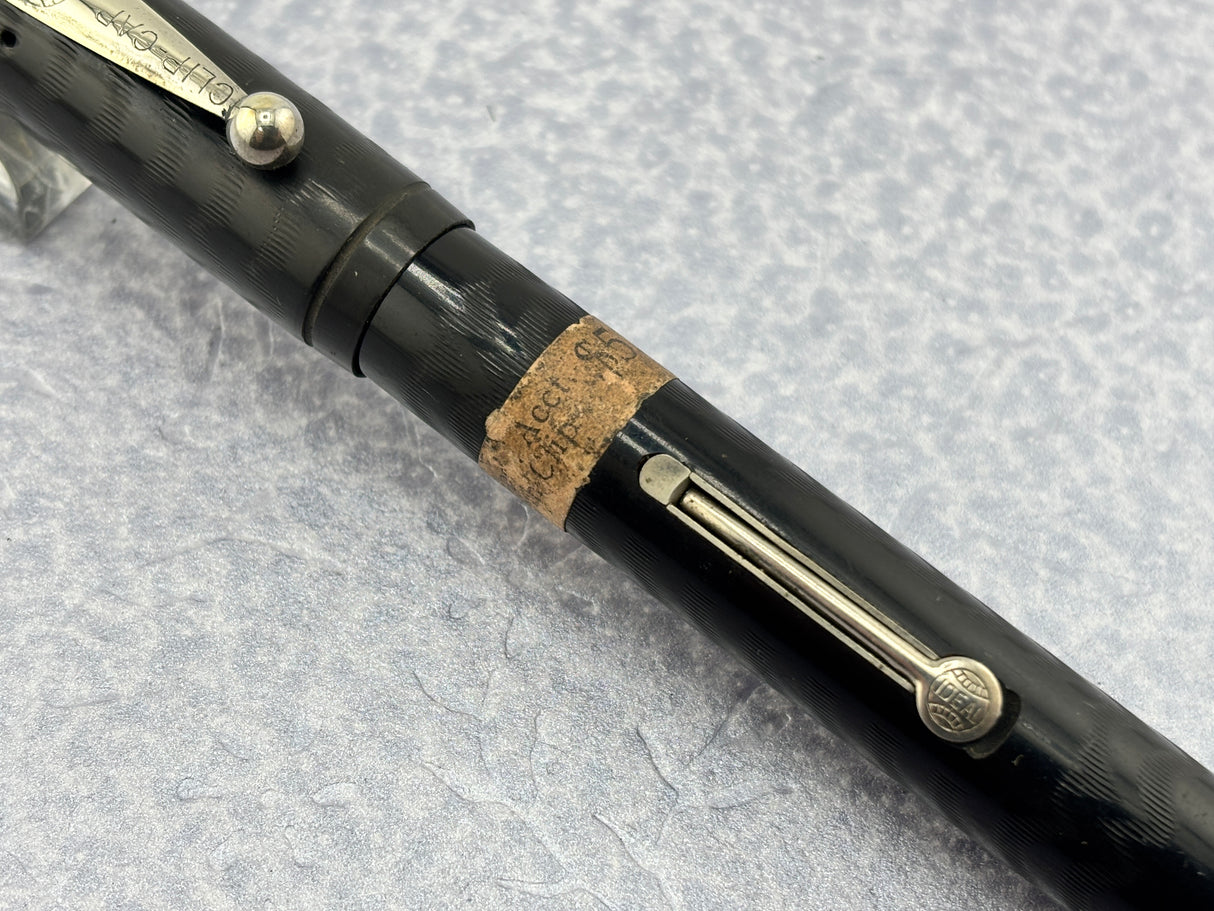 Waterman # 55 BCHR Black Chased Hard Rubber Fountain Pen with Original $5.75 Price Sticker