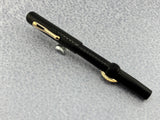 Conklin Toledo #30  Black chased Hard Rubber Crescent-Fill Fountain Pen
